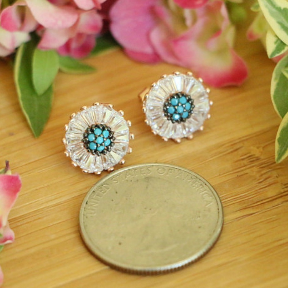Sterling Silver Nano Turquoise & Cubic Zirconia - Picture 4 of 8